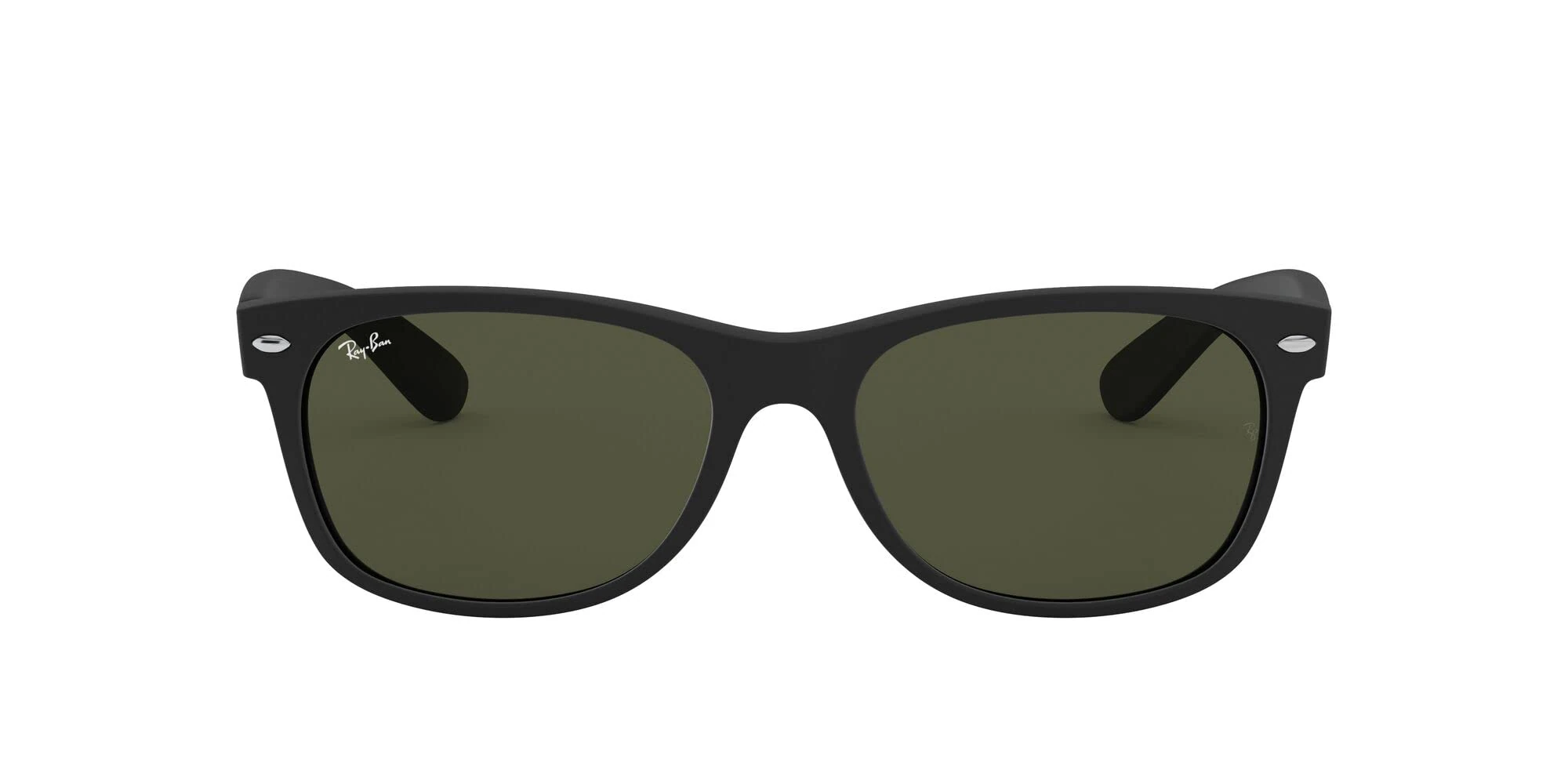 Ray-Ban Unisex New Wayfarer Classic Sunglasses, Black With Green Classic G-15 Lens, 52 mm UK