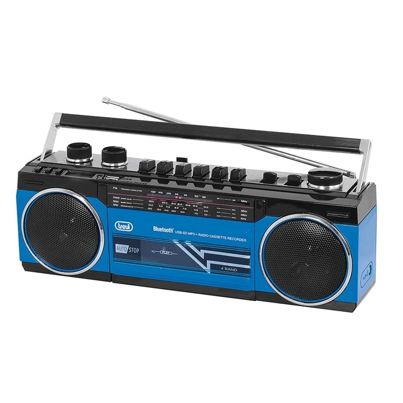Trevi RR 501 BT Portable Bluetooth, USB, SD, MP3 Stereo Boombox blue