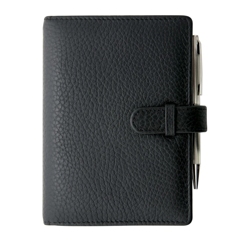 Exacompta Exatime 4737 14 Block Leather Organiser Full Grain Black