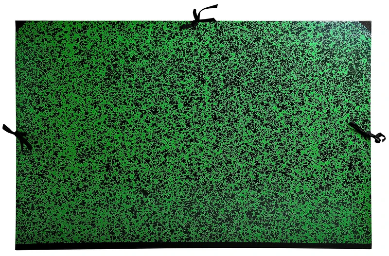 Exacompta - Ref 533400E - Annonay Portfolio with Tie Ribbon - B1 (707 x 1000mm) in Size, For Safely Transporting Artworks & Documents, Marbled Effect Cover - Green