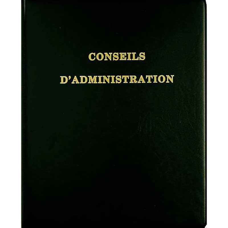 Exacompta - Ref 550E - Board of Directors Ring Binder - 297 x 210mm in Size, Suitable for A4 Documents, Includes 100 Sheet Refill Pad, 4 Rings - Black (French Text)