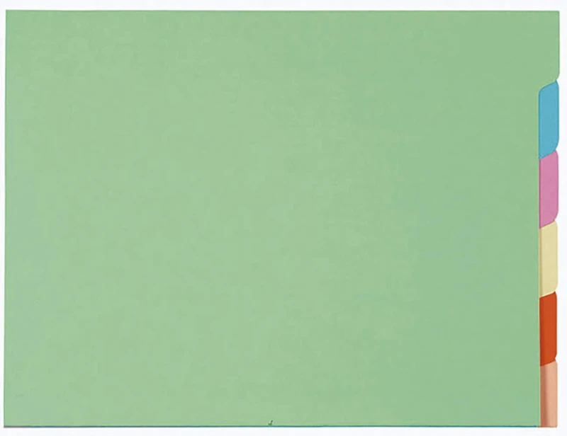 Exacompta - Ref 336000E - Super Folders with Identification Tab - 240 x 320mm in Size, Suitable for A4 Documents, 6 Tabs, 210gsm Material - Assorted Colours (10 Pack)