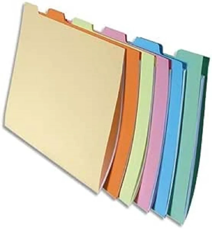 Exacompta - Ref 337000E - Super Folders with Identification Tab - 240 x 320mm in Size, Suitable for A4 Documents, 6 Tabs, 210gsm Material - Assorted Colours (10 Pack)