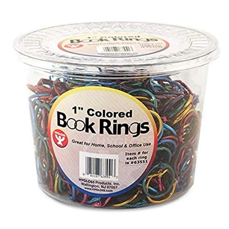 Hygloss Products Book Rings, Alloy Steel, Assorted, 1 Inch - Image 1