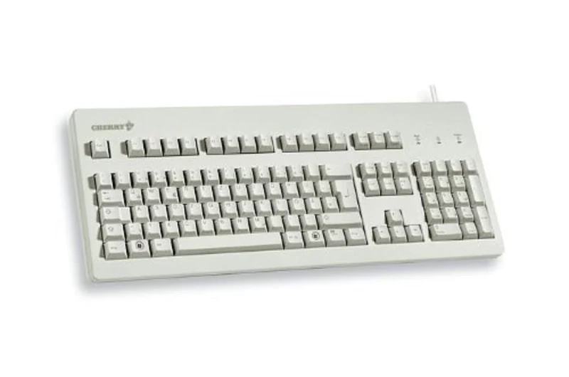 CHERRY G80-3000, Wired Mechanical Keyboard, EU Layout (QWERTY), USB-Connection, Robust, Programmable Keys, MX BLUE Switches, Light Grey