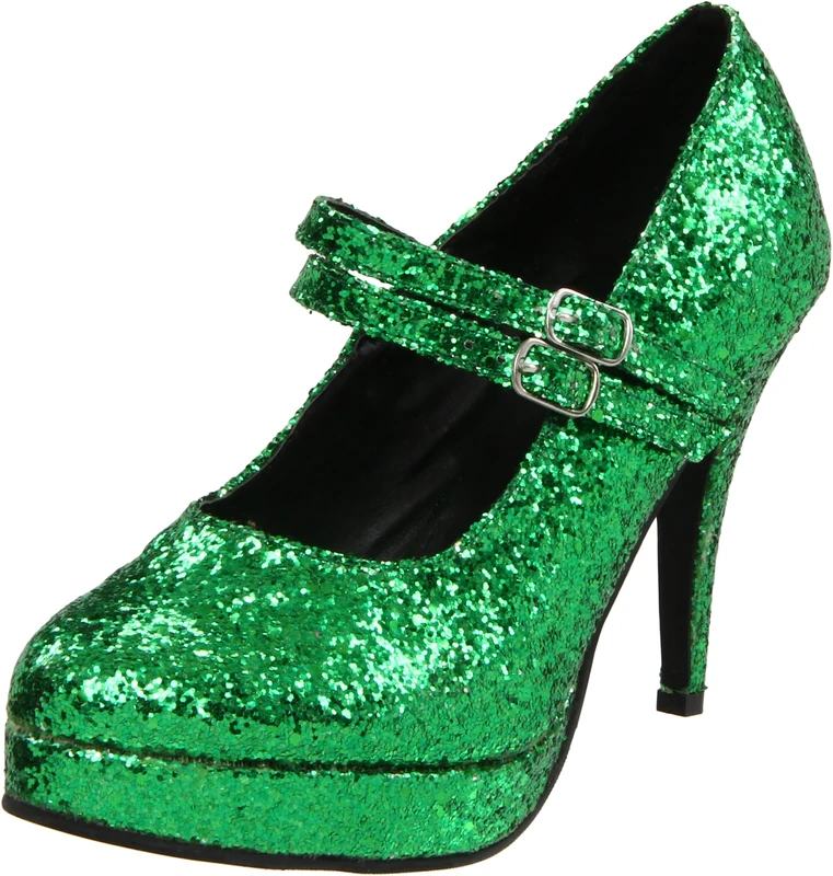 Ellie Shoes Women's 421-Jane-G Maryjane Pump, Green Glitter, 9 UK