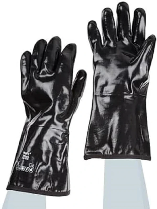 Ansell AlphaTec 09-022 Chemical Resistant Gloves, Heavy Duty Protection, Liquids, Solvents, Acids, Industrial PPE, Neoprene Glove Men Women, Black, Size XL (12 Pairs)