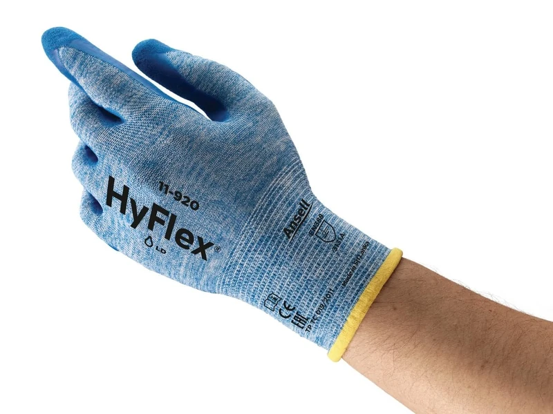 Ansell HyFlex 11-920 Work Gloves for Oily Environments, Mechanics Glove for Multi-Purpose, Second Skin Feel Liner, Mechanical Protection, Reusable, Men Women, Size M (12 Pairs)