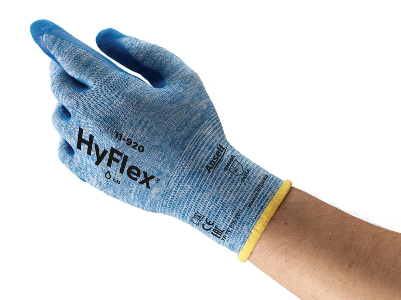 Ansell HyFlex 11-920 Work Gloves for Oily Environments, Mechanics Glove for Multi-Purpose, Second Skin Feel Liner, Mechanical Protection, Reusable, Men Women, Size 2XL (12 Pairs)