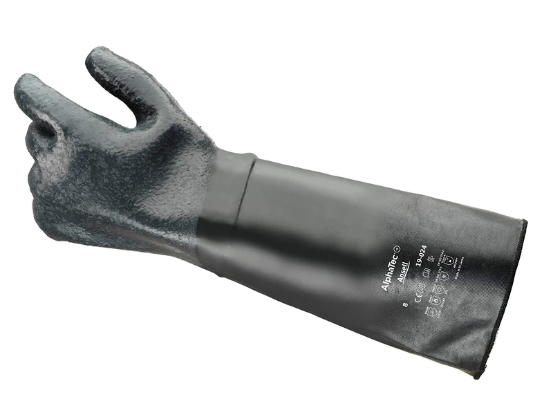 Ansell AlphaTec 19-024 Neoprene Work Gloves, Industrial PPE, Mechanical Protection, Chemical Resistant, Men Women, Size XL (1 Pair) - Image 1