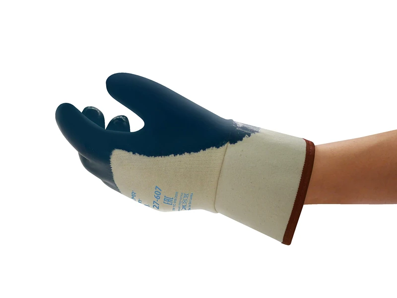 Ansell ActivArmr 27-607 Heavy Duty Work Gloves, Cut Resistant Nitrile Coating, Waterproof, Silicone Free, Industrial PPE, Gardening, Building, DIY, Men Women, Blue, Size M (12 Pairs)