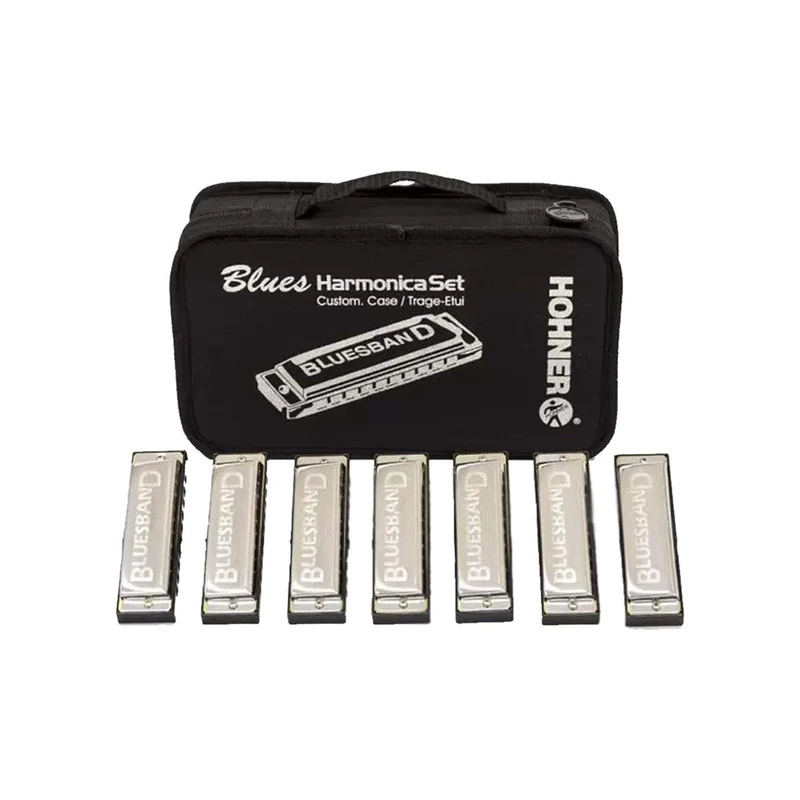 Hohner 1501/7 Bluesband 7 Pack Harmonicas with Case