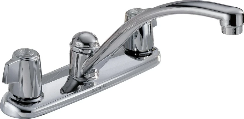 Delta 2100LF Classic Two Handle Kitchen Faucet, Chrome