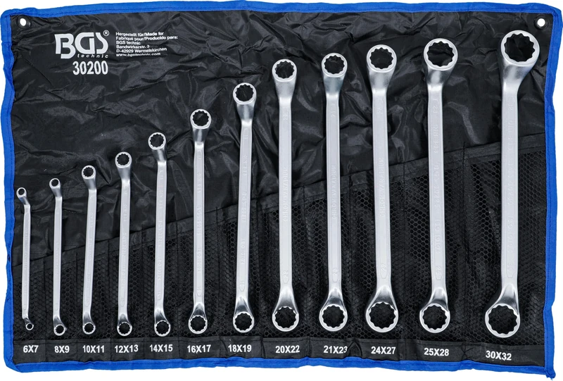 BGS 30200 | Double Ring Spanner Set | deep offset ends | 6 - 32 mm | 12 pcs.