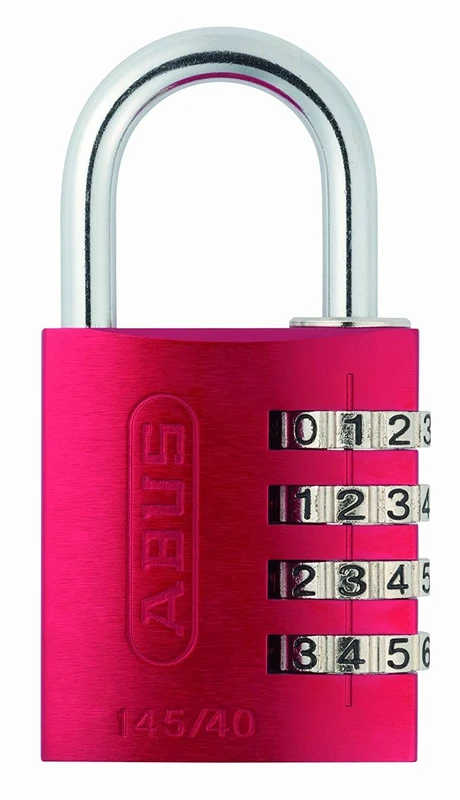 ABUS 145/40 Red Combination Padlock - Aluminium, 4-Digit Code, Level 4
