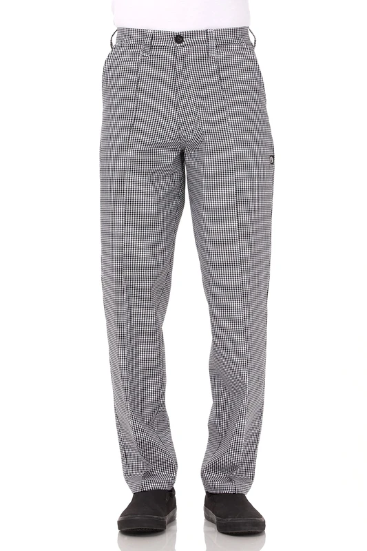 Chef Works Men's Basic Chef Pants, Small Check, 28