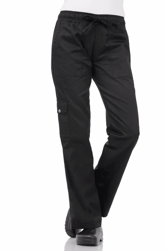 Chef Works Women's Cpwoblkl Chefs-Pants, Black, Large