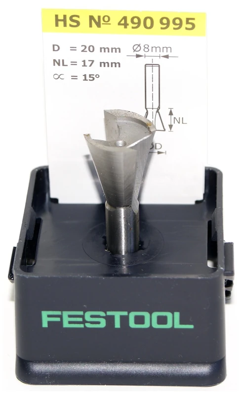 Festool Fresa de cola de Milano HS S8 D20/17/15°