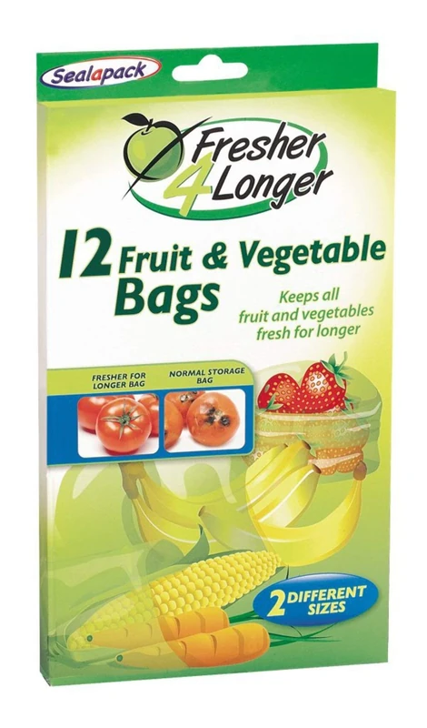 Sealapack Fresh For longer Fruit & Veg Bags 12 Pk, Green