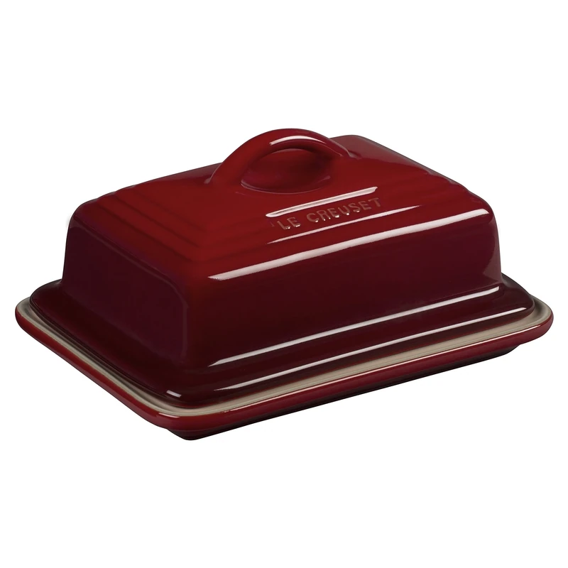 LE CREUSET Stoneware Butter Dish, 900 g, 17 x 12.5 x 9 cm, Cerise