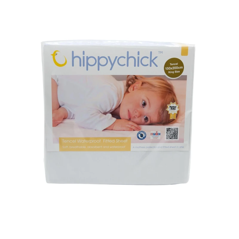 Hippychick Tencel Fitted Waterproof Mattress Protector King Size 150 x 200 cm - Fully waterproof Mattress Covers, Anti-allergy, And Machine-Washable For Premium Comfort And Ease