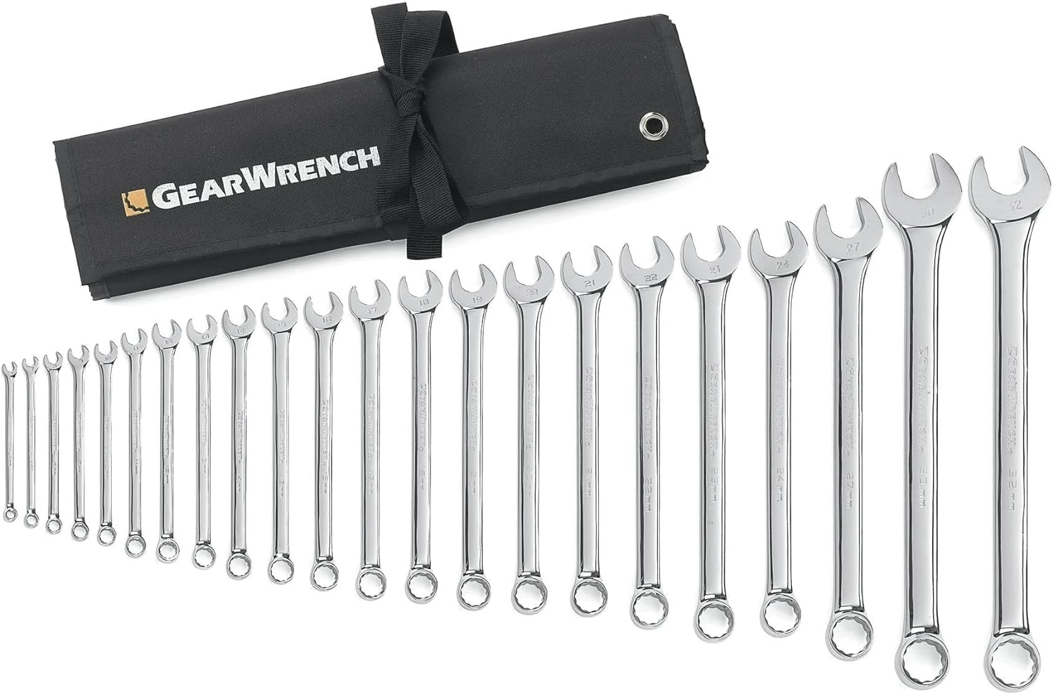 GearWrench 81916 12 Pt. Long Pattern Combination Wrench Set, 22 Pc, Silver