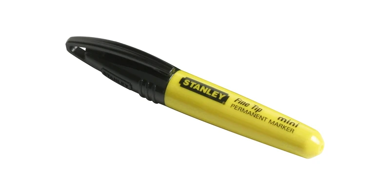 STANLEY 1-47-324 Marcador Mini Punta fina Color Negro x 72 (contenedor), Black, Yellow - Image 1