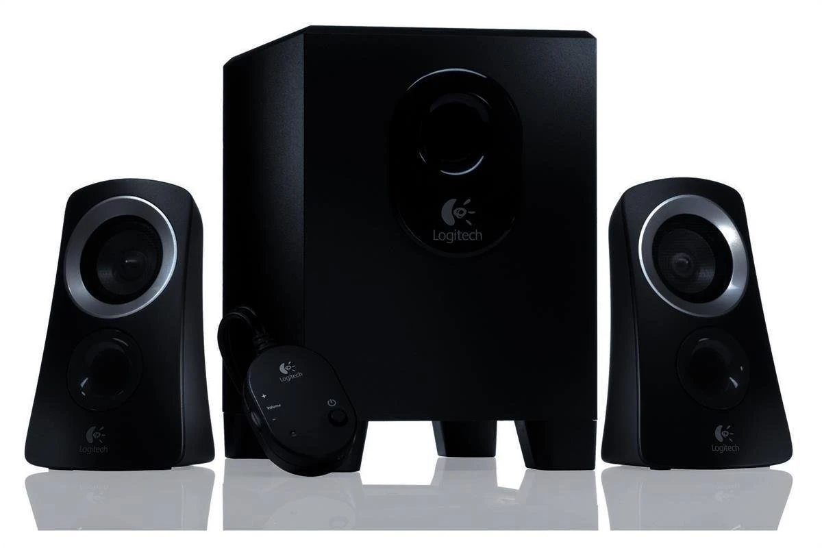 Logitech Z313 2.1 Multimedia Speaker System with Subwoofer, Full Range Audio, 50 Watts Peak Power, Strong Bass, 3.5mm Audio Inputs, UK Plug, PC/PS4/Xbox/TV/Smartphone/Tablet/Music Player - Black