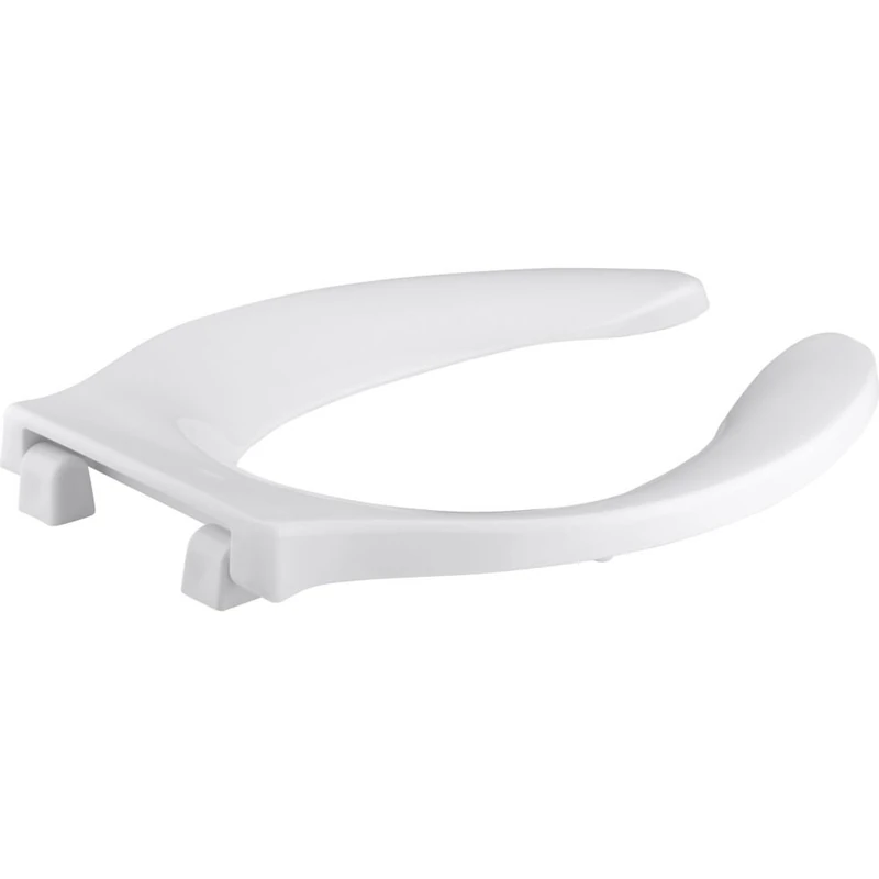 KOHLER K-4731-C-96 Stronghold Elongated Toilet Seat with Integrated Handle and Check Hinge, Biscuit
