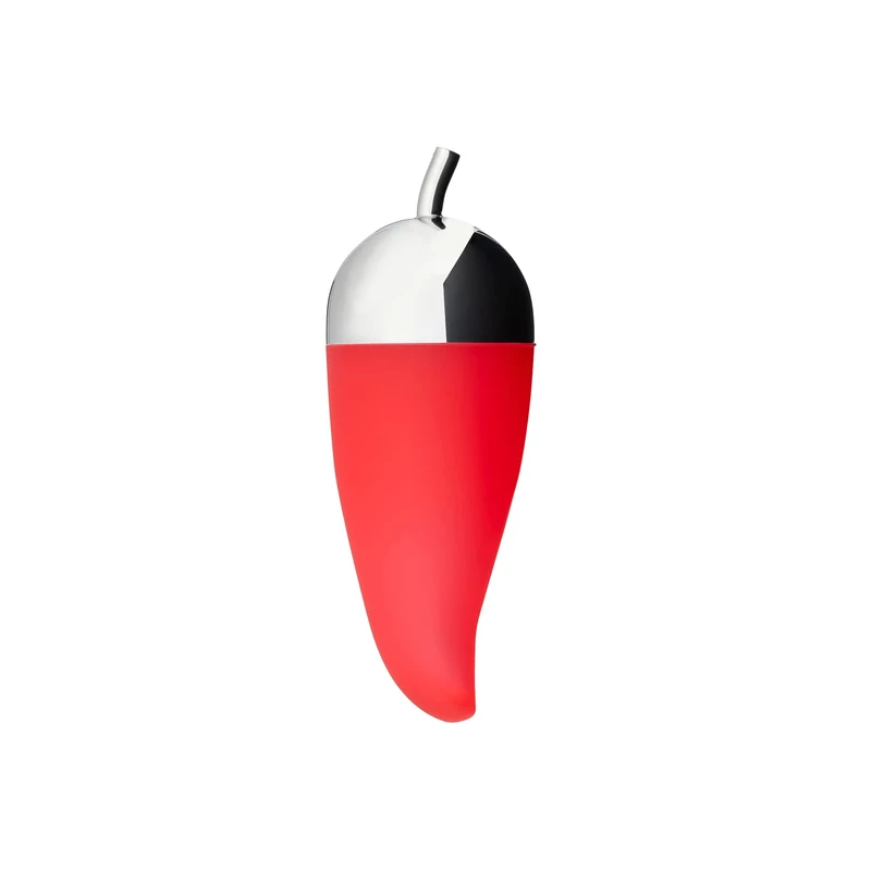 Alessi JHT02 - Designer Chilli Chopper, in Silicone Rubber and Polished 18/10 Stainless Steel, Red, 9 cm x 3 cm
