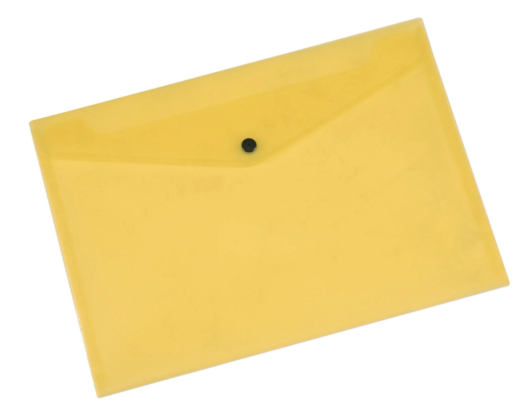 Envelope Wallet Q-CONNECT Press Stud PP A4 172 Micron Transparent Yellow/Document Archiving/Type-Envelope/Kind-Press Stud/Index-N.a. / Pockets-N.a. / Material-PP/Dividers-1 / Coating-N.a.