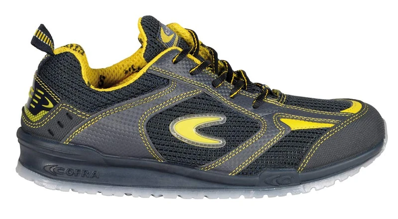 Cofra 78450-000.W36 Size 36 S1 P SRC "Carnera" Safety Shoes - Black/Yellow - EN safety certified - Image 1