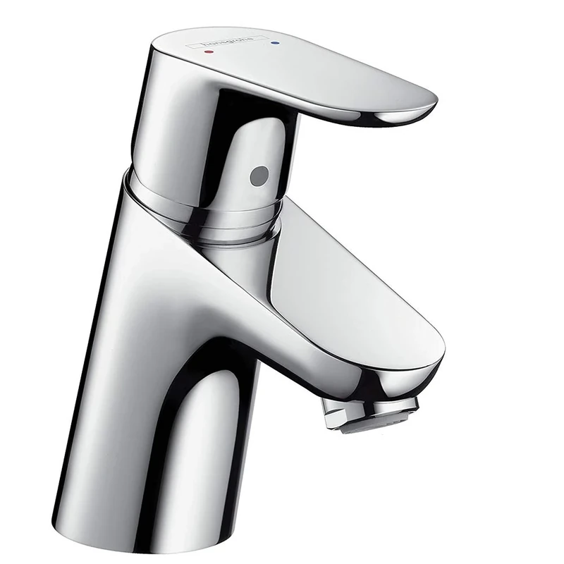 hansgrohe Focus - bathroom tap without waste, bathroom sink tap with spout height 70 mm, basin mixer tap water-saving (EcoSmart), chrome