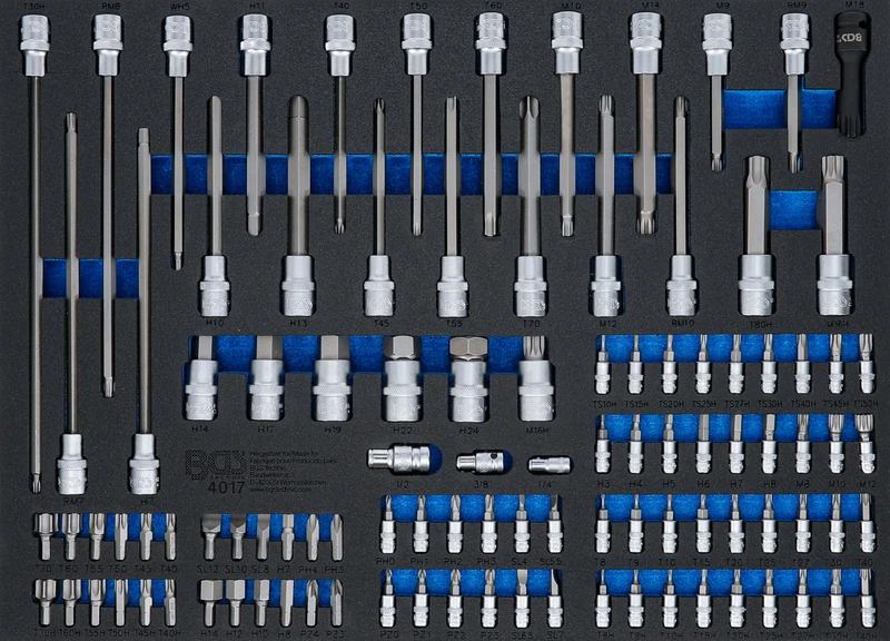 BGS 4017 | Tool Tray 3/3: Bit and Bit Socket | 104 pcs.