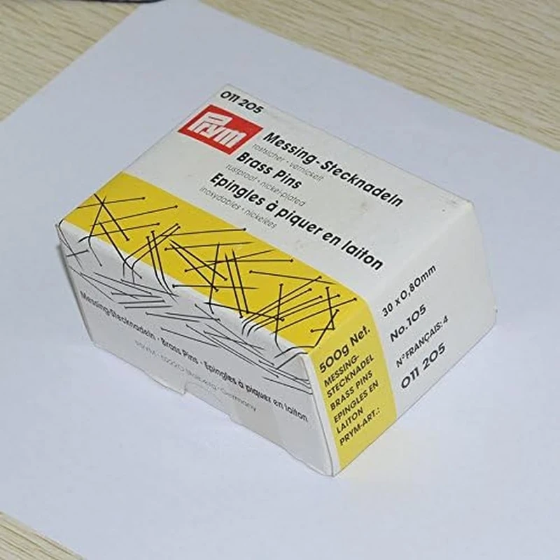 Prym Straight Pins, Brass, Silver, 30 x 0,8mm