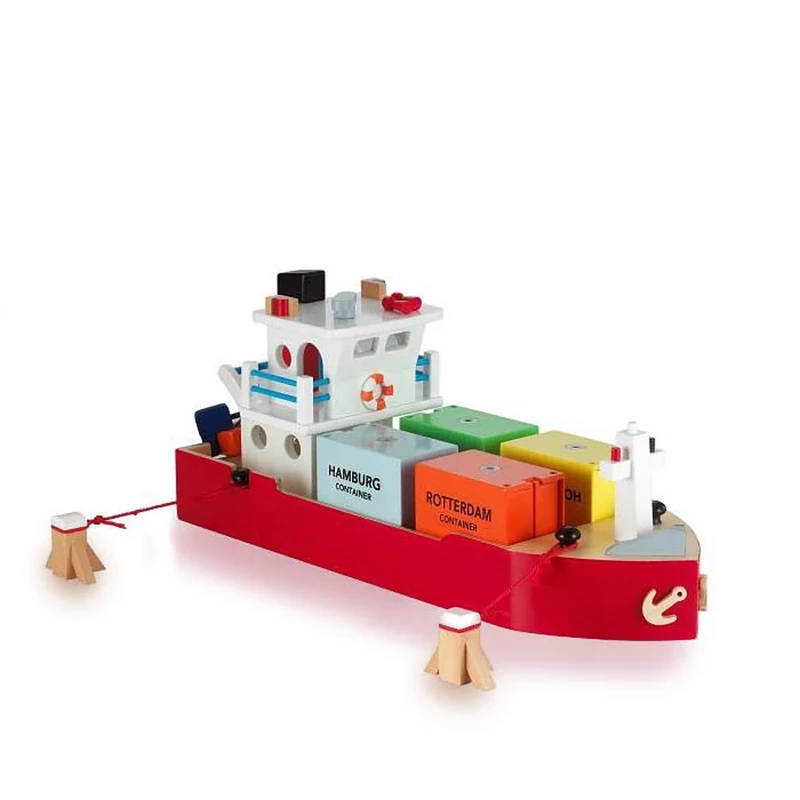 New Classic Toys Wooden Ferryboat for Preschool Age Toddlers Boys Girls