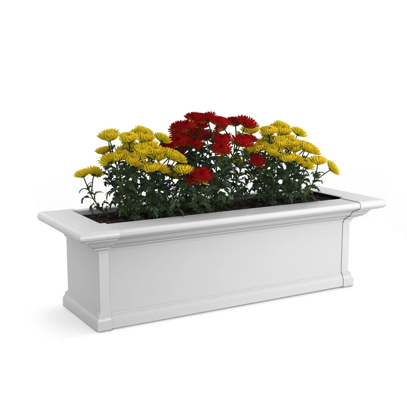 Mayne Yorkshire 4823W Window Box Planter, 3-Foot, White