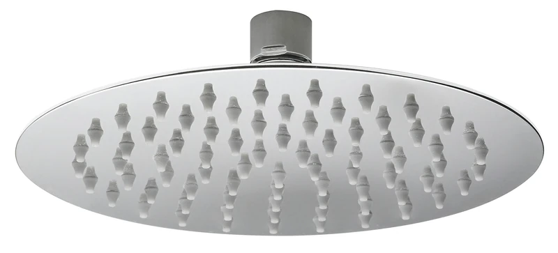 Hudson Reed A3082 ǀ Modern Bathroom Slim Stainless Steel Round Fixed Shower Head, 200mm x 56mm, Chrome