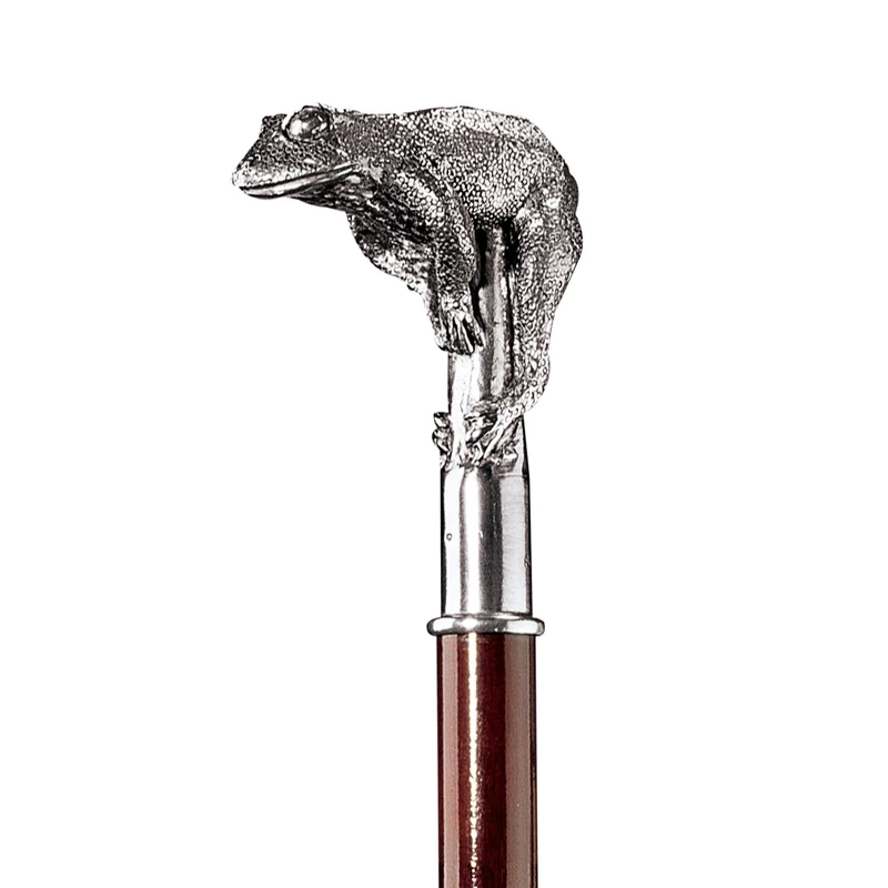 Design Toscano Perching Frog Pewter Walking Stick , PA9063 - Image 1
