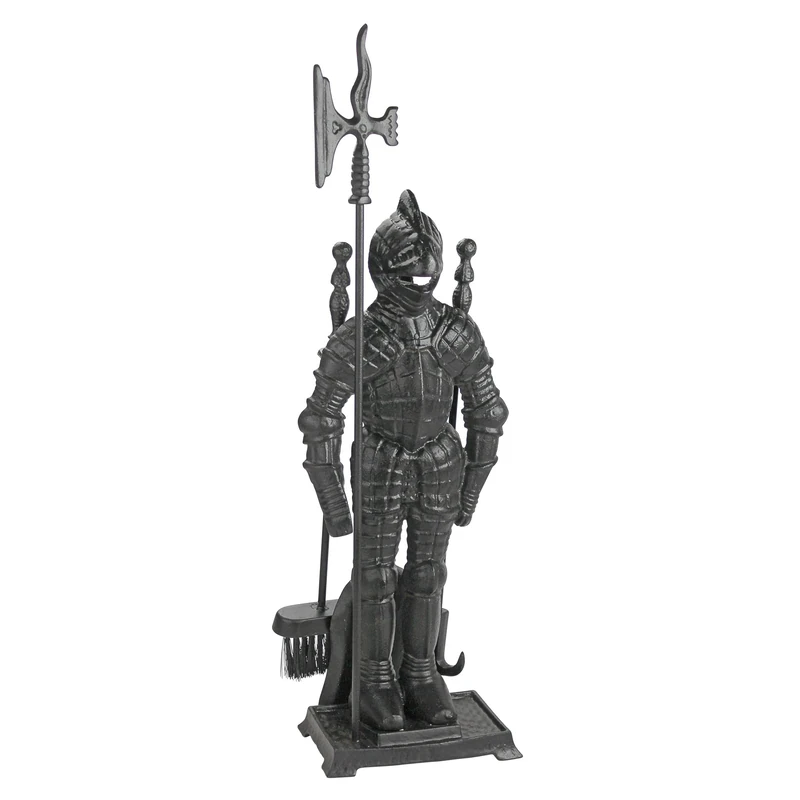 Design Toscano the Black Knight Fireplace Tool Ensemble