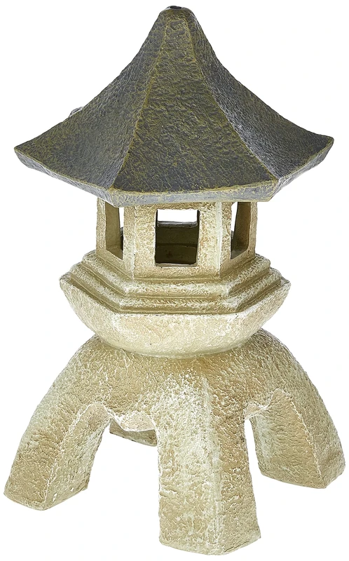 Design Toscano Asian Decor Pagoda Lantern Outdoor Statue, Large 43.25 cm, Polyresin, Two Tone Stone