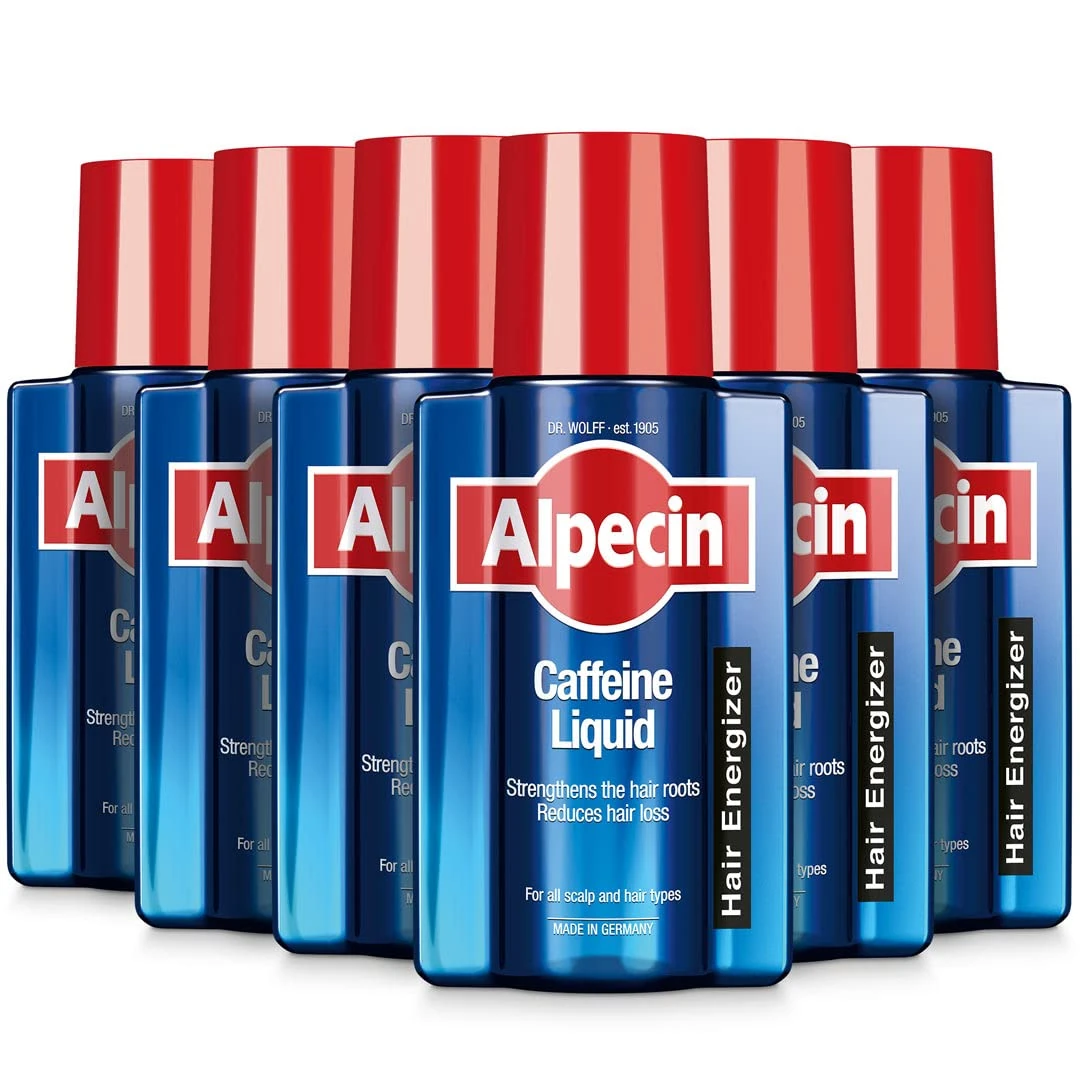 Alpecin Caffeine Liquid Hair Tonic 6x 200ml | Against Thinning Hair | Natural Hair Growth for Men | Energizer for Strong Hair | Hair Care for Men Made in Germany