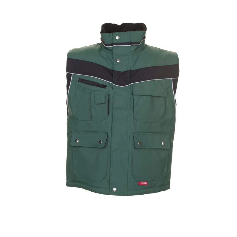 Planam 2585064 Size 3X-Large "Plaline" Winter Vest - Green/Black