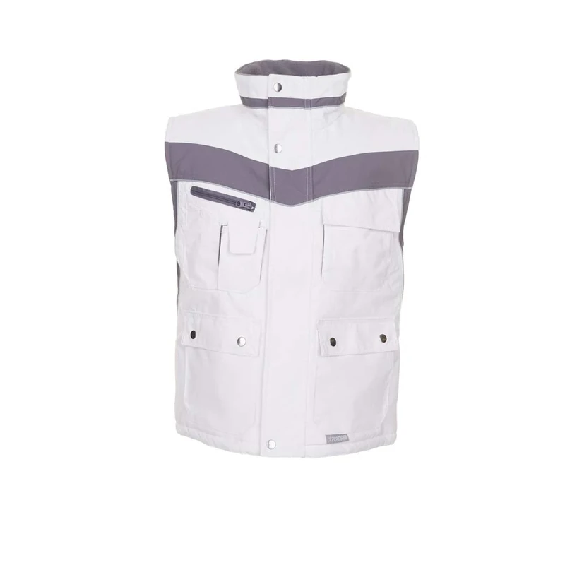 Planam 2583040 Size X-Small "Plaline" Winter Vest - Pure White/Zinc