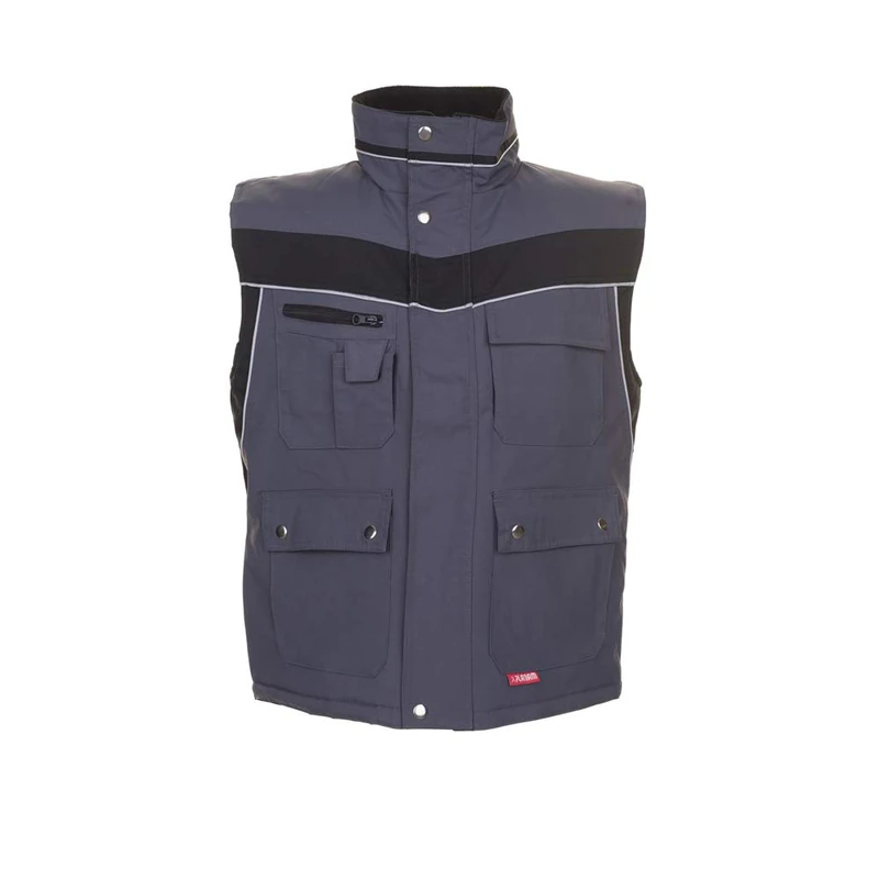 Planam 2586068 Size 4X-Large "Plaline" Winter Vest - Slate/Black