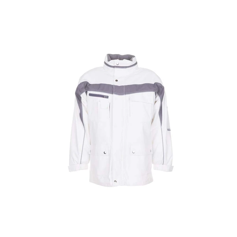 Planam 2573068 Size 4X-Large "Plaline" All-Weather Jacket - Pure White/Zinc