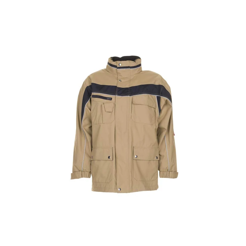 Planam 2574064 Size 3X-Large "Plaline" All-Weather Jacket - Sand/Black