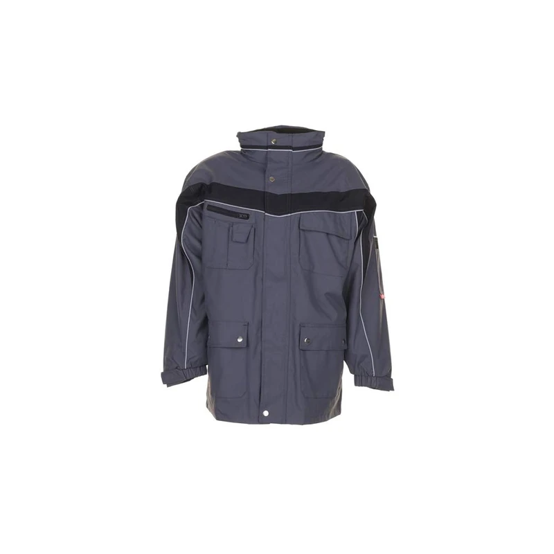 Planam 2576064 Size 3X-Large "Plaline" All-Weather Jacket - Slate/Black