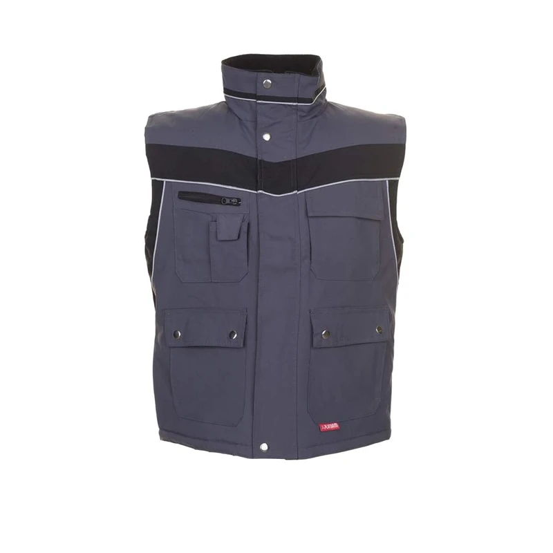 Planam 2586064 Size 3X-Large "Plaline" Winter Vest - Slate/Black