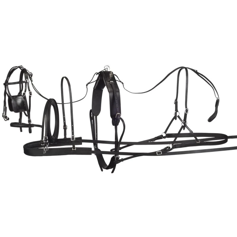Tough 1 Leather Harness, Pony, black